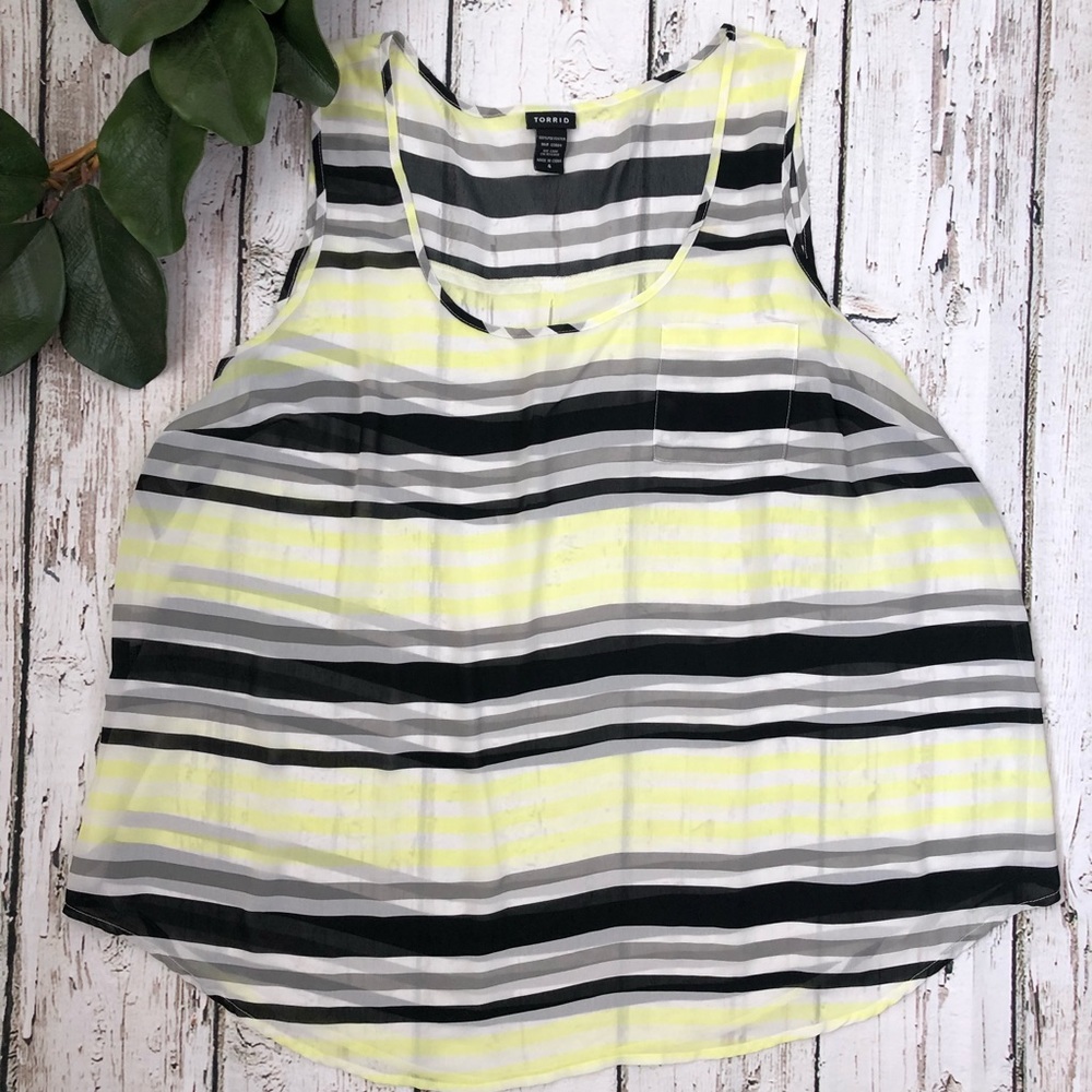 torrid yellow and Black sheer Tank